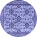 Round Persian Blue Traditional Rug, tr4287blu