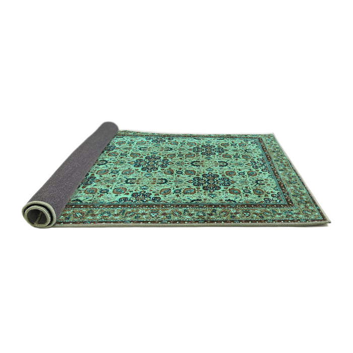 Sideview of Persian Turquoise Traditional Rug, tr4287turq