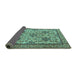 Sideview of Persian Turquoise Traditional Rug, tr4287turq