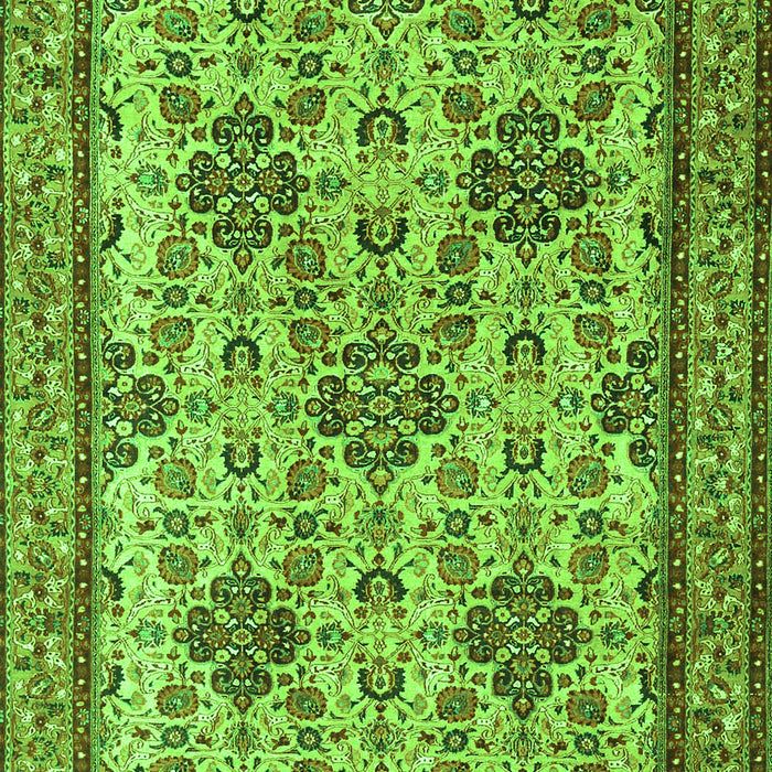 Serging Thickness of Machine Washable Persian Green Traditional Area Rugs, wshtr4287grn