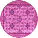 Round Persian Pink Traditional Rug, tr4287pnk