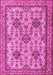 Machine Washable Persian Pink Traditional Rug, wshtr4287pnk