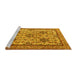 Sideview of Machine Washable Persian Yellow Traditional Rug, wshtr4287yw