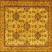 Square Persian Yellow Traditional Rug, tr4287yw