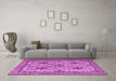 Machine Washable Persian Purple Traditional Area Rugs in a Living Room, wshtr4287pur