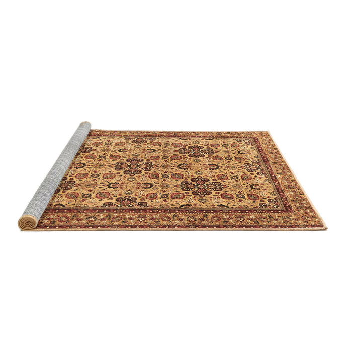 Sideview of Machine Washable Persian Brown Traditional Rug, wshtr4287brn