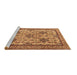 Sideview of Machine Washable Persian Brown Traditional Rug, wshtr4287brn