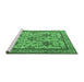 Sideview of Machine Washable Persian Emerald Green Traditional Area Rugs, wshtr4287emgrn