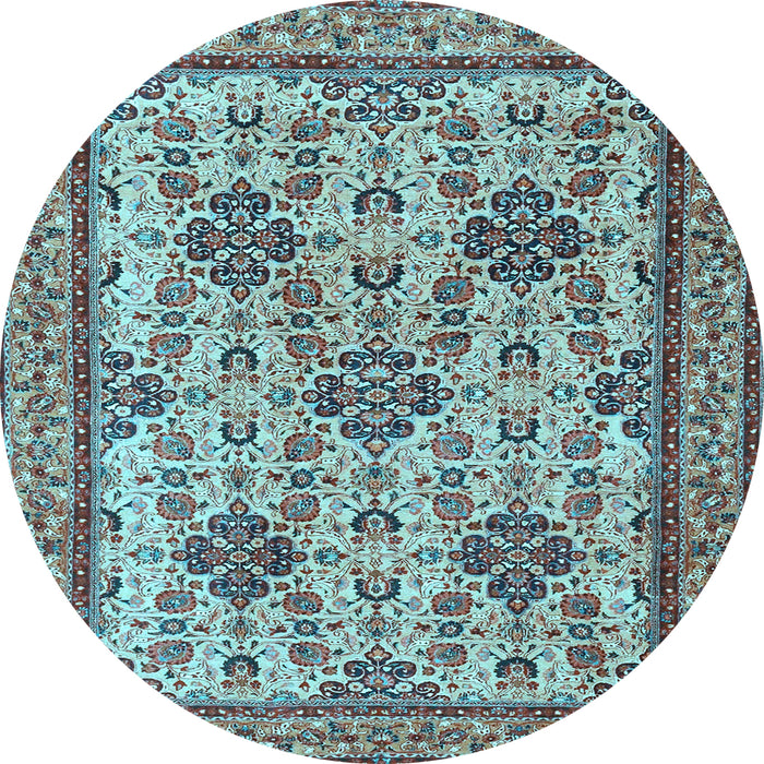 Round Persian Light Blue Traditional Rug, tr4287lblu