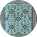 Round Persian Light Blue Traditional Rug, tr4287lblu