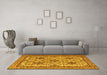 Machine Washable Persian Yellow Traditional Rug in a Living Room, wshtr4287yw