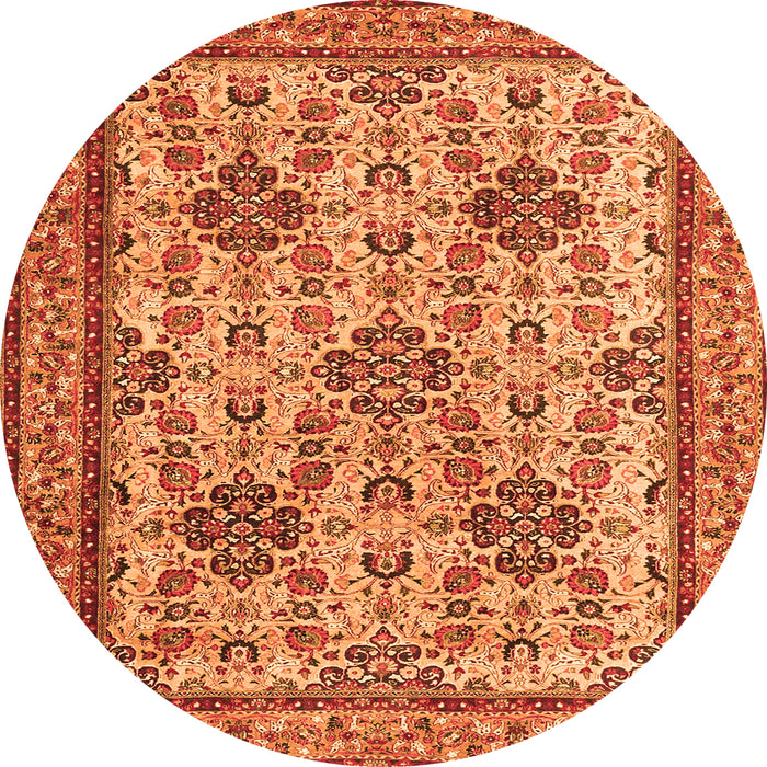 Square Persian Orange Traditional Rug, tr4287org
