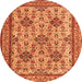 Square Persian Orange Traditional Rug, tr4287org