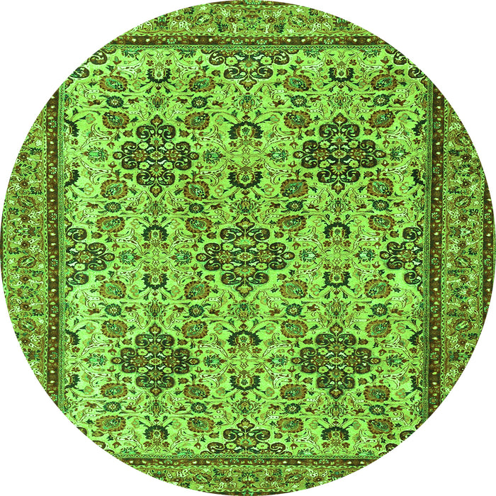 Square Persian Green Traditional Rug, tr4287grn