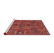 Sideview of Machine Washable Traditional Rust Pink Rug, wshtr4288
