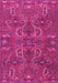 Machine Washable Persian Pink Traditional Rug, wshtr4288pnk