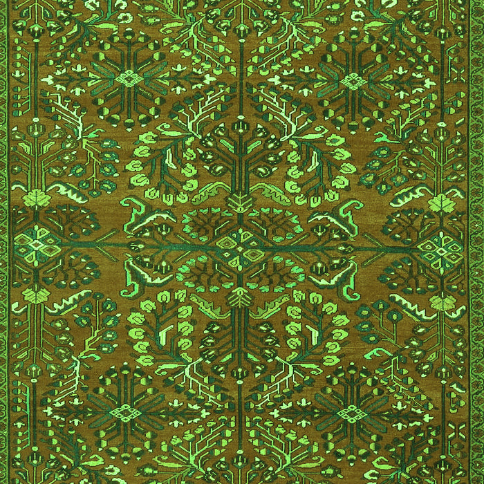 Serging Thickness of Machine Washable Persian Green Traditional Area Rugs, wshtr4288grn