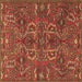 Square Machine Washable Persian Brown Traditional Rug, wshtr4288brn