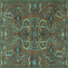 Square Persian Turquoise Traditional Rug, tr4288turq