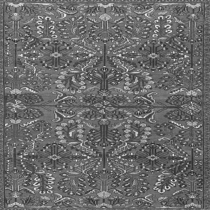 Round Machine Washable Persian Gray Traditional Rug, wshtr4288gry