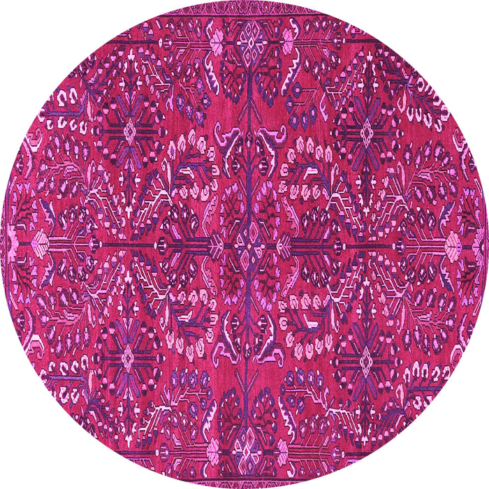 Round Persian Pink Traditional Rug, tr4288pnk