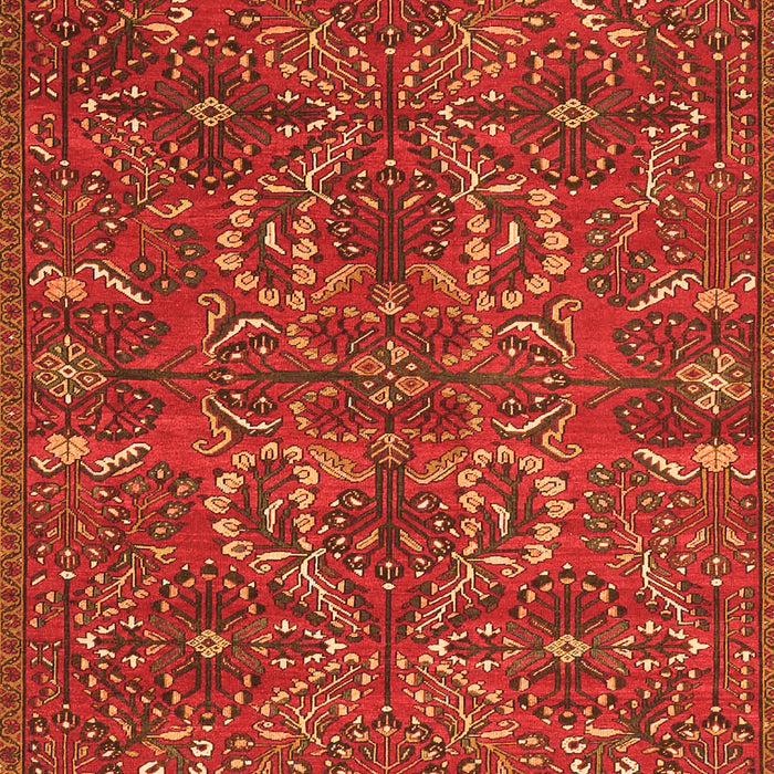 Serging Thickness of Machine Washable Persian Orange Traditional Area Rugs, wshtr4288org
