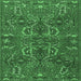 Square Persian Emerald Green Traditional Rug, tr4288emgrn