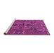 Sideview of Machine Washable Persian Purple Traditional Area Rugs, wshtr4288pur