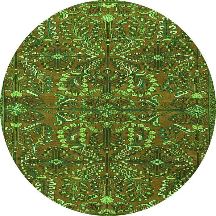 Square Persian Green Traditional Rug, tr4288grn