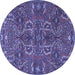 Round Persian Blue Traditional Rug, tr4288blu