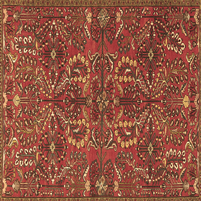Square Persian Brown Traditional Rug, tr4288brn