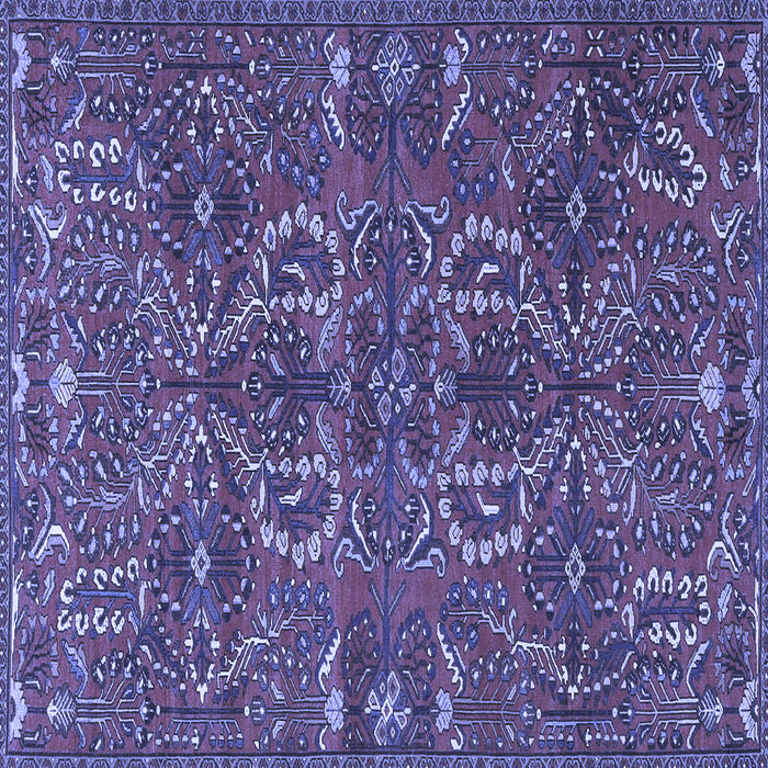 Square Persian Blue Traditional Rug, tr4288blu