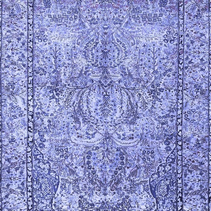 Machine Washable Persian Blue Traditional Rug, wshtr4289blu