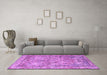 Machine Washable Persian Purple Traditional Area Rugs in a Living Room, wshtr4289pur