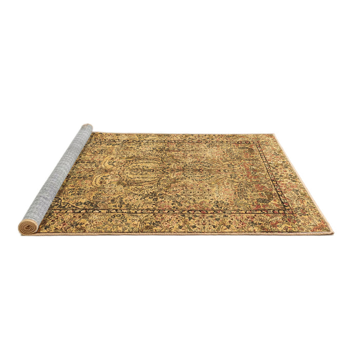 Sideview of Machine Washable Persian Brown Traditional Rug, wshtr4289brn