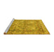 Sideview of Machine Washable Persian Yellow Traditional Rug, wshtr4289yw