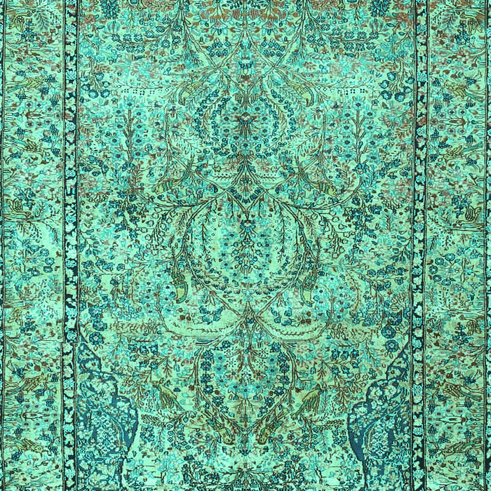 Machine Washable Persian Turquoise Traditional Area Rugs, wshtr4289turq