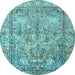 Round Persian Light Blue Traditional Rug, tr4289lblu