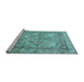 Sideview of Machine Washable Persian Light Blue Traditional Rug, wshtr4289lblu