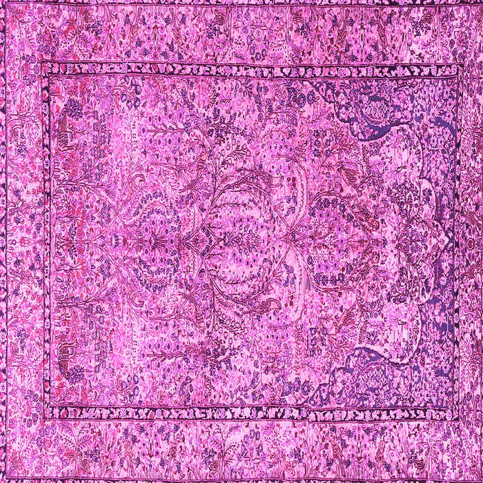 Square Machine Washable Persian Pink Traditional Rug, wshtr4289pnk
