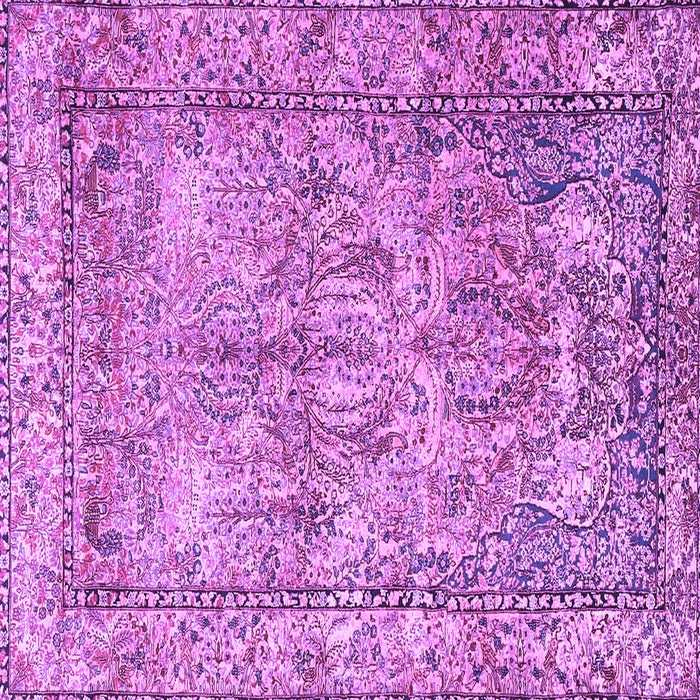 Square Machine Washable Persian Purple Traditional Area Rugs, wshtr4289pur