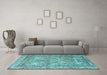 Machine Washable Persian Light Blue Traditional Rug in a Living Room, wshtr4289lblu