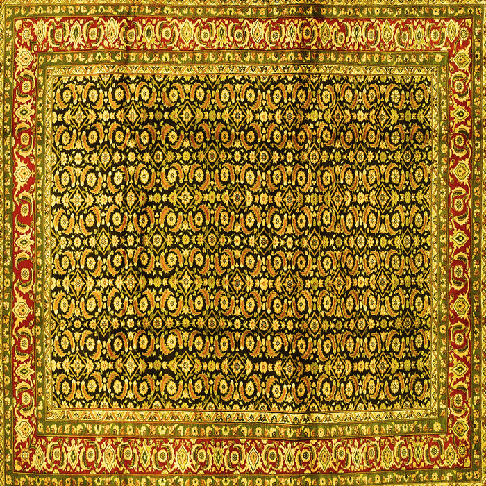 Square Persian Yellow Traditional Rug, tr428yw