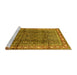 Sideview of Machine Washable Persian Yellow Traditional Rug, wshtr428yw