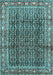 Machine Washable Persian Light Blue Traditional Rug, wshtr428lblu