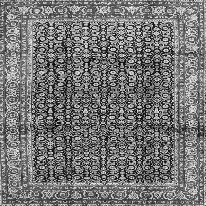 Round Machine Washable Persian Gray Traditional Rug, wshtr428gry