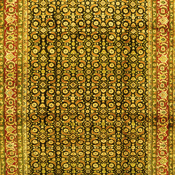 Machine Washable Persian Yellow Traditional Rug, wshtr428yw