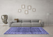 Machine Washable Persian Blue Traditional Rug in a Living Room, wshtr428blu