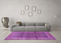 Machine Washable Persian Purple Traditional Rug, wshtr428pur