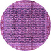 Round Machine Washable Persian Purple Traditional Area Rugs, wshtr428pur